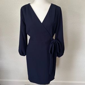 J. Crew Crepe Navy 365 Wrap Dress